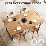 Levede Dining Table Extendable Rectangle Wooden Home Kitchen Seater Steel Frame