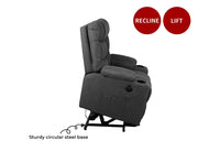 Levede Recliner Chair Electric Lift Chairs Armchair Lounge Fabric Sofa USB Black
