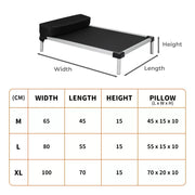 Pawz Pet Trampoline Elevated Raised Dog Bed Aluminium Frame Chew Proof Pillow
