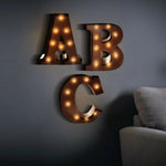 Metal Number/Alphabet LED Letter Lights Light Up Standing Hanging Marquee Decor