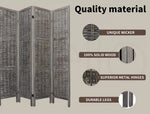 Levede 4 Panels Partition Room Divider Foldable Privacy Screen Rattan 170X160CM