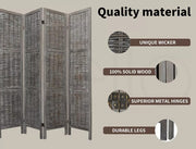 Levede 4 Panels Partition Room Divider Foldable Privacy Screen Rattan 170X160CM