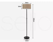Emitto Modern LED Floor Lamp Stand Reading Light Home Decor Indoor Linen Fabric
