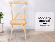 Levede 2X Dining Chairs Cross Back Chair Wood Mid Century Rattan Cane Furniture