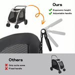 PaWz Pet Dog Stroller Pram Carrier Cat Travel Foldable 4 Wheels 50kg Capacity