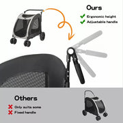 PaWz Pet Dog Stroller Pram Carrier Cat Travel Foldable 4 Wheels 50kg Capacity