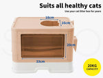 Pawz Foldable Cat Litter Box Tray Enclosed Kitty Toilet Hood Hair Grooming Pink