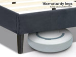 Levede Velvet Bed Frame Double Queen Mattress Base Platform Adjustable Headboard