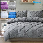 Dreamz Quilt Cover Set Diamond Pintuck Pillow Case Duvet Doona Queen King Size