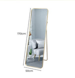 Yezi Full Length Wall Mirror 1.7m Floor Free Standing Makeup Mirrors Gold Frame