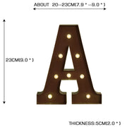 Metal Number/Alphabet LED Letter Lights Light Up Standing Hanging Marquee Decor