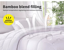 Dreamz 200GSM All Season Bamboo Winter Summer Quilt Duvet Doona Soft Super King