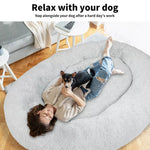 TheNapBed 1.8m Human Size Pet Bed Fluffy Calming Washing Napping Mattress Grey