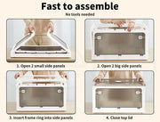 55L Storage Boxes Stackable Container with Lid 5 Sides Open Wardrobe Foldable