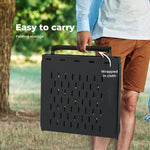 Levede Camping Table Portable Desk With BBQ Grill Folding Outdoor Steel Rack