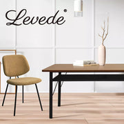 Levede Dining Table Storage Shelf Steel Kitchen Rustic Brown 4-6 Seater 150cm