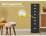 Levede 8 Drawer Office Cabinet Drawers Storage Cabinets Steel Rack Home Black