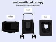 Pawz Large Pet Stroller Dog Cat Carrier Travel Pushchair Foldable Pram 4 Wheels