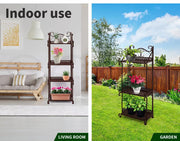 Levede Plant Stand 3/4/5 Tiers Outdoor Indoor Metal Flower Rack Garden Shelf