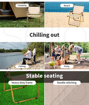 Levede Camping Chair Folding Outdoor Portable Foldable Fish Chairs Beach Picnic