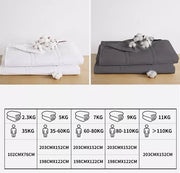 Dreamz Weighted Blanket Cotton Heavy Gravity Adult Deep Relax White 5KG