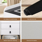 Levede Bedside Drawers Side Table Wireless Charging LED Light Bluetooth Speaker