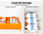 Car Boot Organiser 2 Layer Foldable Trunk Storage Box Collapsible Multi-purpose