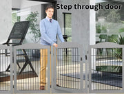Pawz 6 Panels Pet Dog Playpen Puppy Exercise Cage Enclosure Fence Indoor Grey