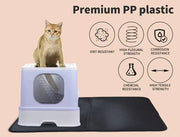 Pawz Cat Litter Box Fully Enclosed Toilet Trapping Odor Control Basin Purple