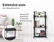 Levede Plant Stand 3 Tiers Outdoor Indoor Metal Flower Pots Rack Garden Shelf