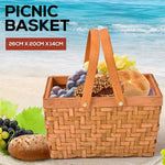 Picnic Basket Deluxe Willow Baskets Outdoor Gift Storage Person Carry Foldable