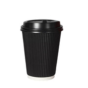 375ml Disposable Takeaway Paper Coffee Cups Triple Wall Take Away w/Lids 200set