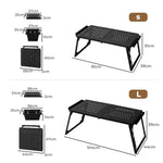 Levede Camping Table Portable Desk With BBQ Grill Folding Outdoor Steel Rack