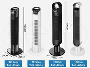 Spector Tower Fan Portable Oscillating Remote Control LED Display Timer Ionizer