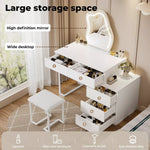 Levede Dressing Table Stool Set with Mirror Led Makeup Vanity Desk Drawers White