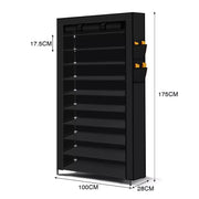 Levede 10 Tier Shoe Rack Portable Storage Cabinet Organiser Wardrobe Black Cover