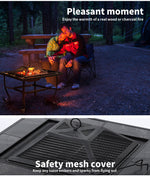 Fire Pit BBQ Grill Pits Outdoor Fireplace Camping Portable Garden Patio Heater