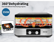 Food Dehydrators Stainless Steel 5 Tray Beef Jerky Maker Fruit Pet Food Dryer