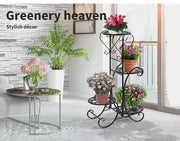 Levede Plant Stand Outdoor Indoor Metal Flower Pots Rack Corner Planter Shelf