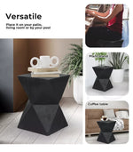 Levede Side Table Terrazzo End Tables Geometric Magnesia Concrete Stand Outdoor