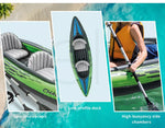 Intex Inflatable Kayak Boat K2 Sports Challenger 2 Seat Person Floating Oar Lake