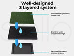 Pawz Indoor Dog Pet Grass Potty Training Portable Toilet Pad Tray Turf Mat Jumbo