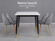 Levede 2x Dining Chairs French Provincial Kitchen Cafe  Upholstered Houndstooth