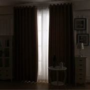 2X Blockout Curtains Blackout Window Curtain Draperies Pair Eyelet Bedroom Decor