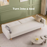 Levede Convertible Sofa Bed Cotton Linen  Lounge Adjustable 3-Seater Sleeper