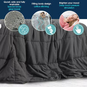 Dreamz Weighted Blanket Heavy Gravity Adults Deep Relax Kids Adult 5/7/9KG Grey