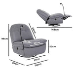 Levede Electric Chair Recliner Swivel Lazy Sofa Armchair Lounge USB Charge Grey