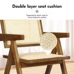 Levede 1x Armchair Dining Chair Wicker Wooden Chairs Rattan Accent Lounge Seat