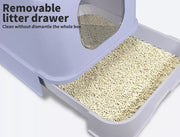 Pawz Cat Litter Box Fully Enclosed Toilet Trapping Odor Control Basin Purple