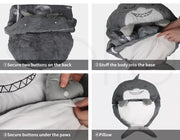 Mountview Sleeping Bag Child Pillow Stuffed Toy Kids Bags Gift Shark 180cm L